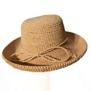 Scala Non-Crushable Natural Fiber Travel Sun Hat with Bow